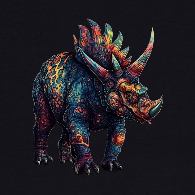 Colorful Horned Dino by DavisDesigns79